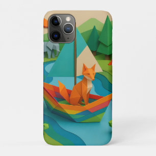 Forest Folded Animals – Colorful Origami Wildlife iPhone 11 Pro Case