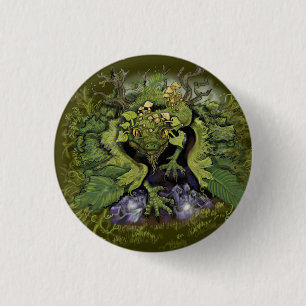 Forest foliage Dragon~Button 1 Inch Round Button