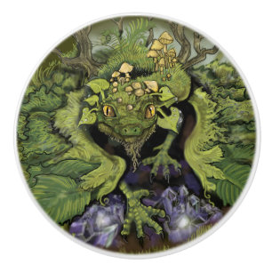Forest foliage Dragon~ Ceramic Knob