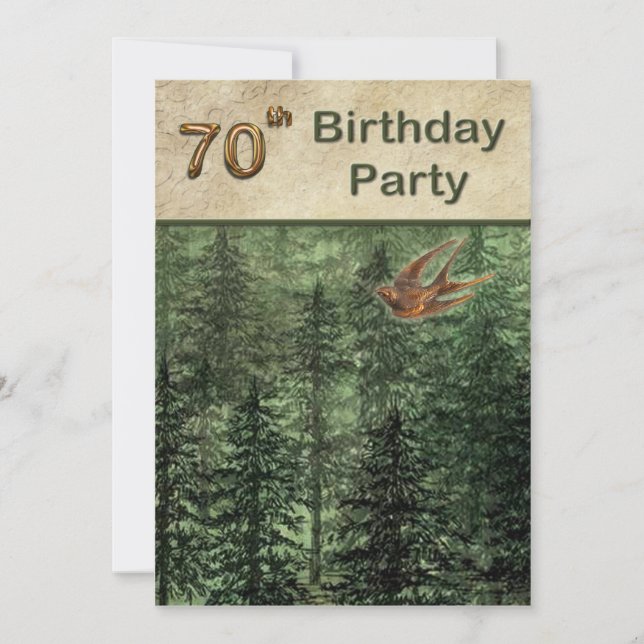 Forest for the Trees Birthday Party 70 Invitation (Front)