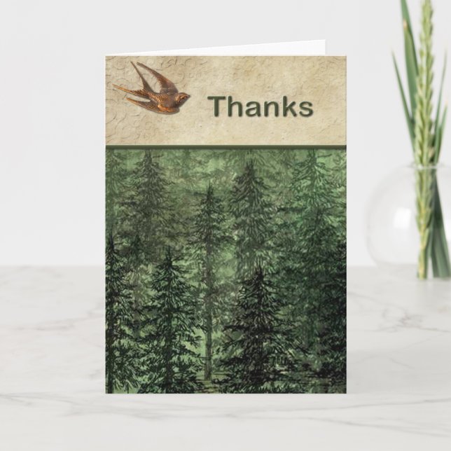 Forest for the Trees Thanks Thank You Card (Front)