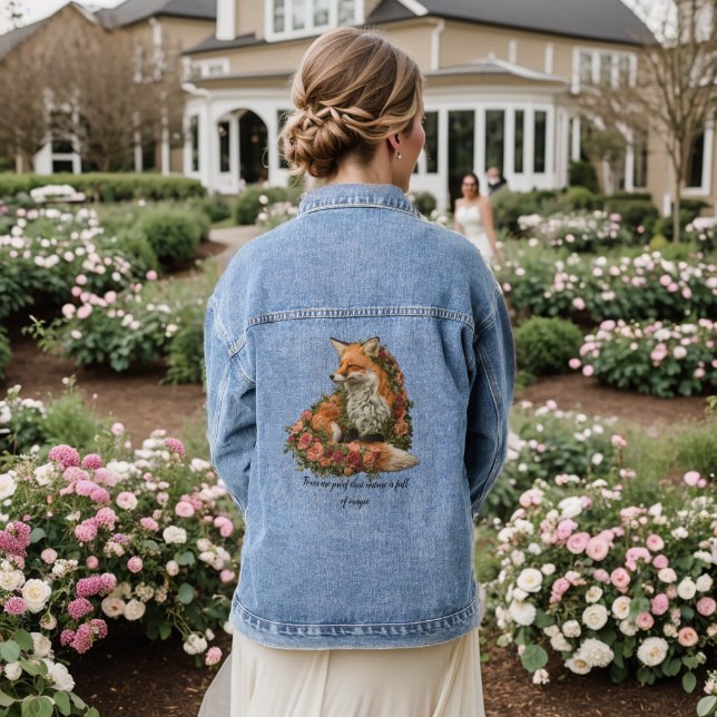 Forest Fox embroidered. Foxes are proof that natu  Denim Jacket (Wedding Back)