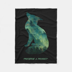 Forest Fox Nature Conservation Environmental Prote Fleece Blanket