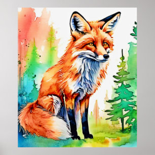 Forest Fox View Design Poster