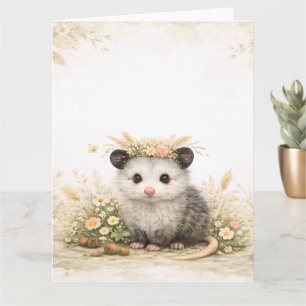 Forest friend woodland opossum  card