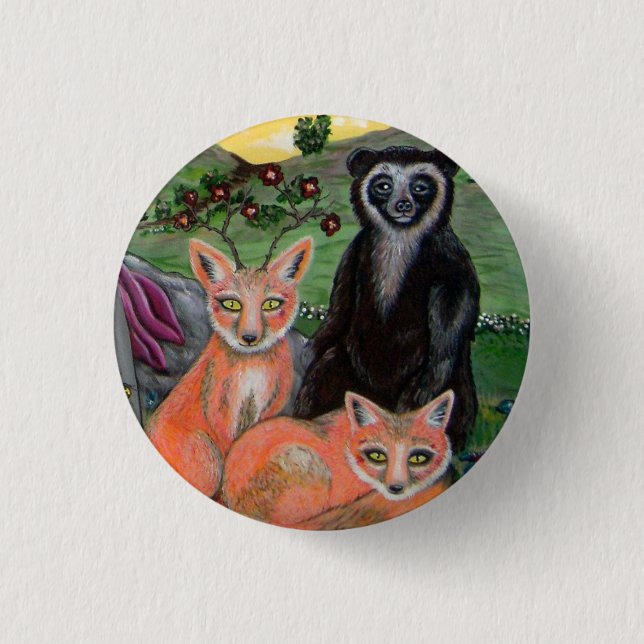 Forest Friends 1 Inch Round Button (Front)