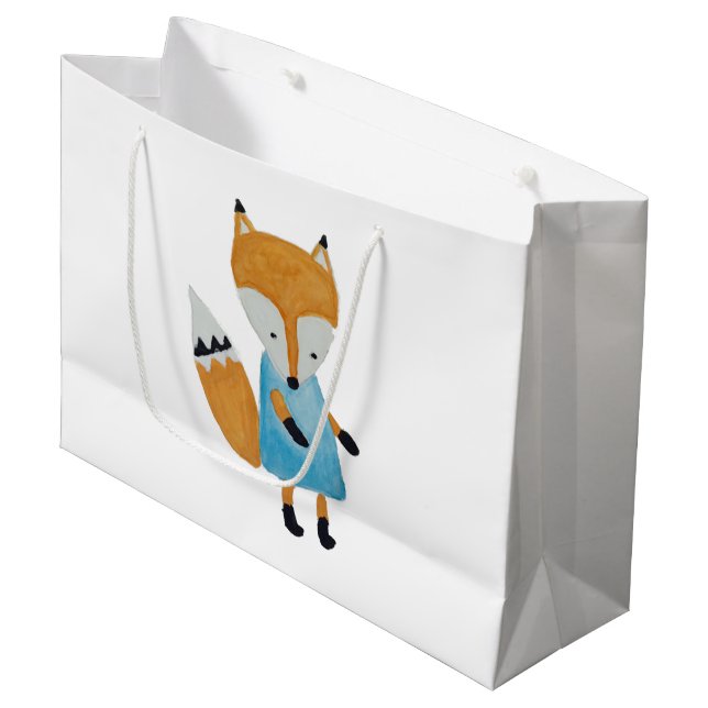 Forest Friends Adorable little Woodland Fox Large Gift Bag (Front Angled)