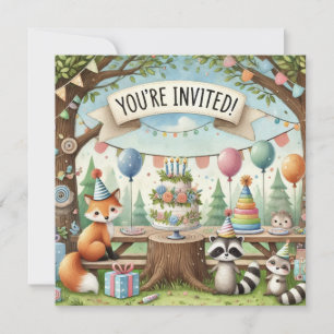 FOREST FRIENDS BIRTHDAY INVITATION