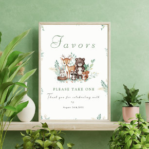 Forest Friends first birthday Favour sign