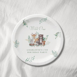 Forest Friends first birthday  Paper Plate