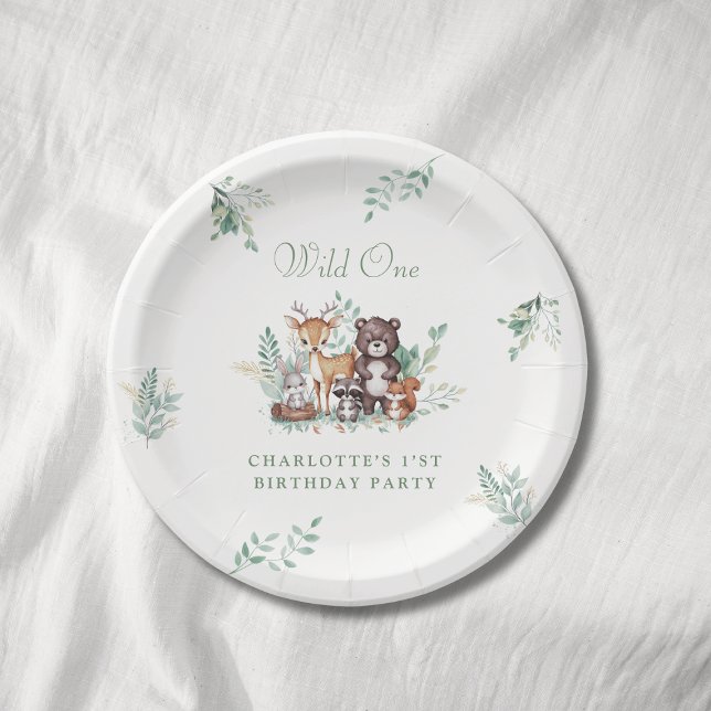 Forest Friends first birthday  Paper Plate (Creator Uploaded)
