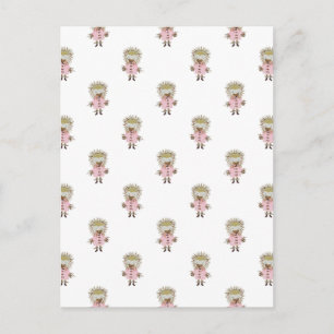 Forest Friends Hedgehog All Over Repeat Pattern Postcard