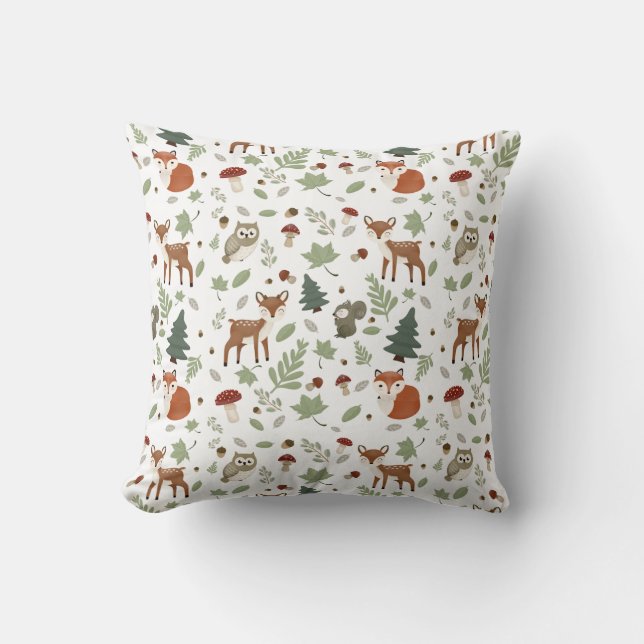Forest Friends Throw Pillow (Front)