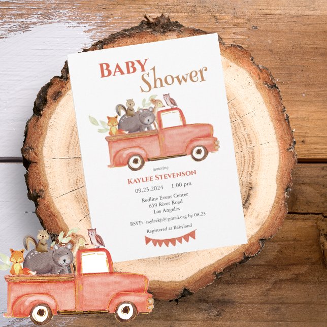 Forest Friends Watercolor Baby Shower Invitation (Creator Uploaded)