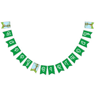 Forest Friends Woodland Cute 1st Birthday Party Bunting Flags