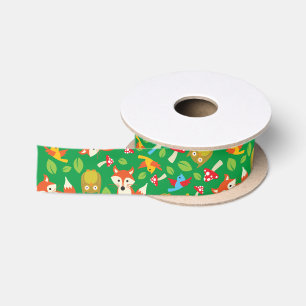 Forest Friends Woodland Cute 1st Birthday Party Satin Ribbon