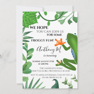 Forest Frog 1ère invitation de fête d'anniversaire