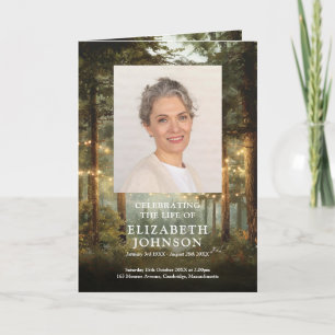 Forest Funeral Memorial Order Of Service Program