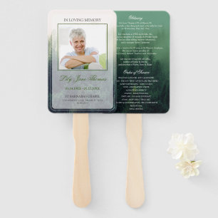 Forest Funeral Program Memorial Ceremony Hand Fan