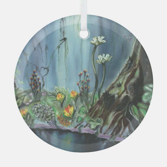 Forest Garden Glass Ornament (Front)