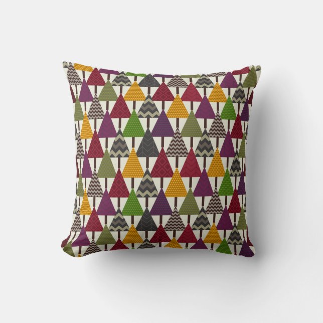 forest geo trees light throw pillow (Front)