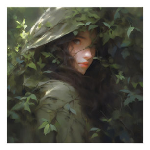 Forest Girl Anime Woman Photo Print