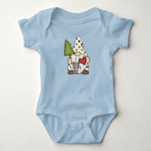 Forest Gnome With Mouse Friend Heart Love Baby Bodysuit