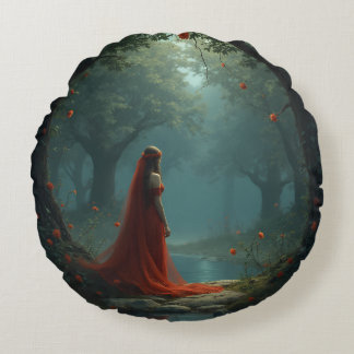 forest goddess round pillow