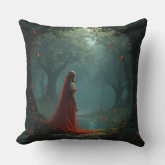 forest goddess throw pillow