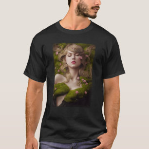 Forest Godess Laying Sleeping On Bed Of Moss Daint T-Shirt