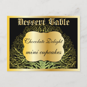 Forest Gold Dessert or Candy Buffet Table Card