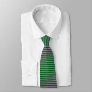 Forest Green and Charcoal Grey Stripes Tie