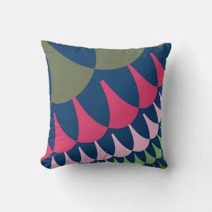 Forest Green and Pink Scales Throw Pillow