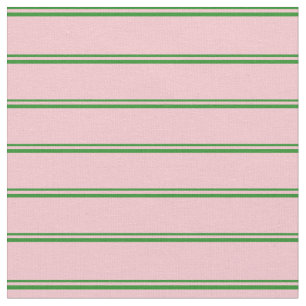 Forest Green and Pink Stripes/Lines Pattern Fabric