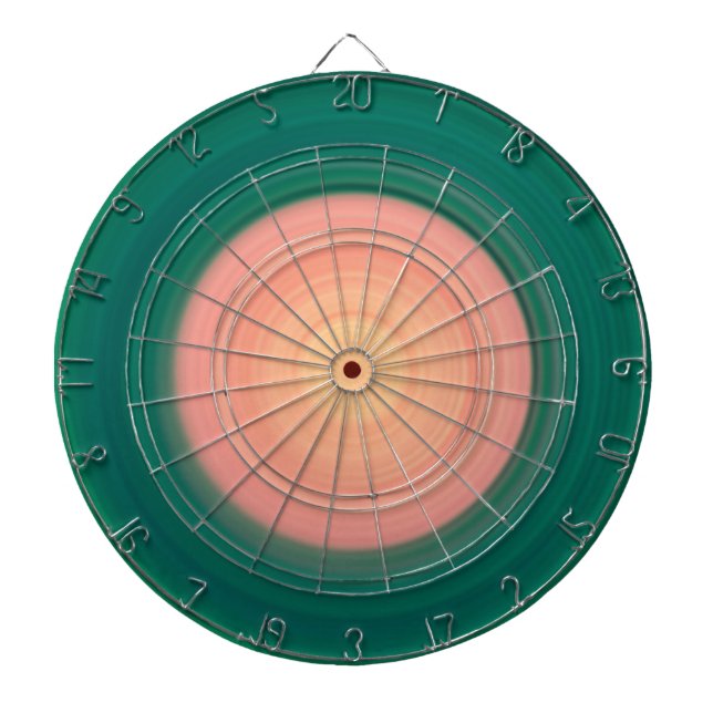 Forest Green and Salmon Pink Dartboard (Front)