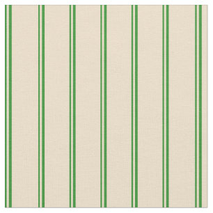 Forest Green and Tan Coloured Lined Pattern Fabric
