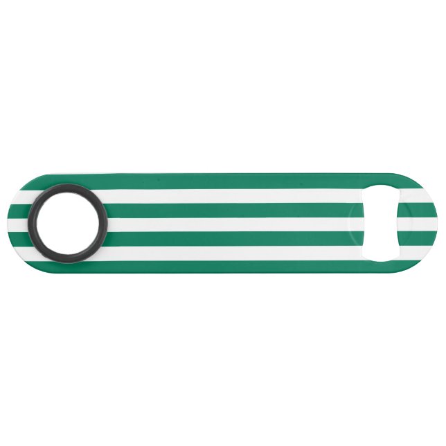 Forest green and white candy stripes bar key (Back Horizontal)