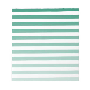Forest green and white candy stripes notepad