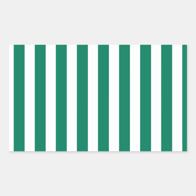 Forest green and white candy stripes sticker (Front)