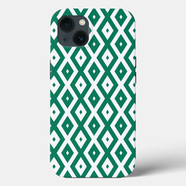 Forest green and white diamond pattern Case-Mate i Case-Mate iPhone Case (Back)