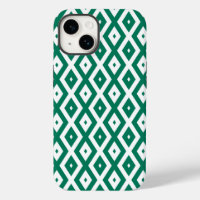 Forest green and white diamond pattern