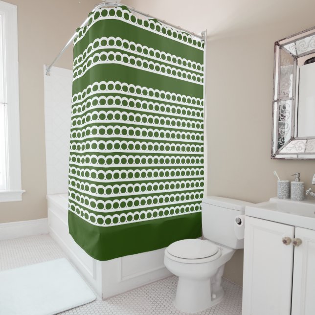 Forest Green  and white Modern bubble Waves (In Situ)