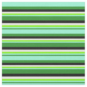 Forest Green, Aquamarine, Green, Mint Cream, Black Fabric