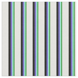 Forest Green, Aquamarine, Slate Blue, Black, White Fabric