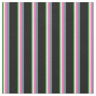 Forest Green, Beige, Hot Pink, Slate Grey & Black Fabric