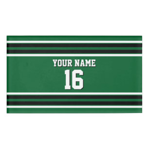 Forest Green Black Team Jersey Custom Number Name Tag