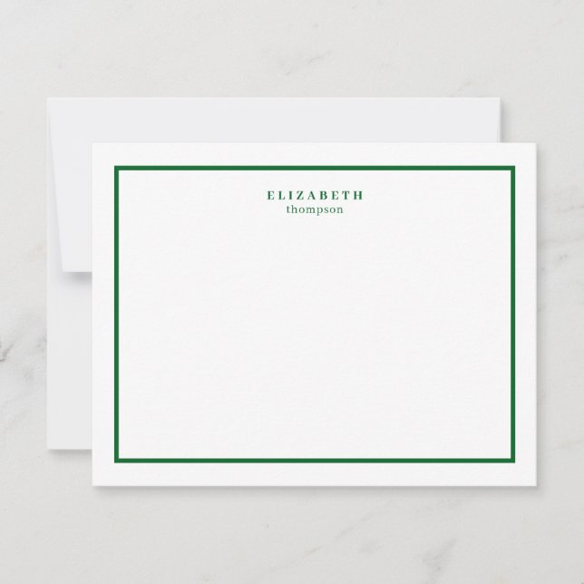 Forest Green Border Modern Simple Card (Front)