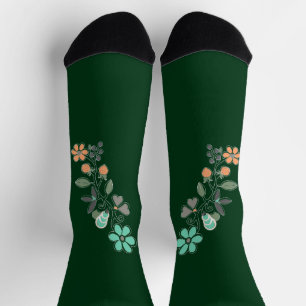 Forest Green Botanical Woodlands Heritage Logo Socks
