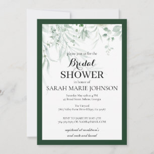 Forest Green Bridal Shower Invitation