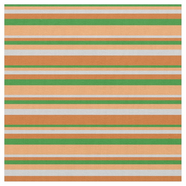 Forest Green, Brown, Light Grey, and Chocolate Fabric (Close Up)